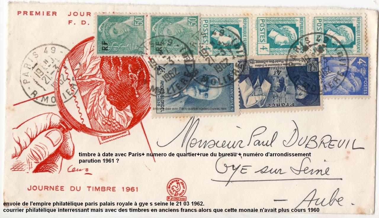 Journée du timbre du 21 Mars 1962