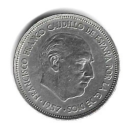 25 pesetas1957 avers